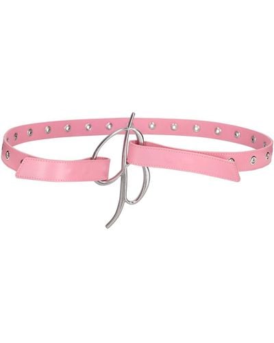 Blumarine Cinturón de piel con logo - Rosa