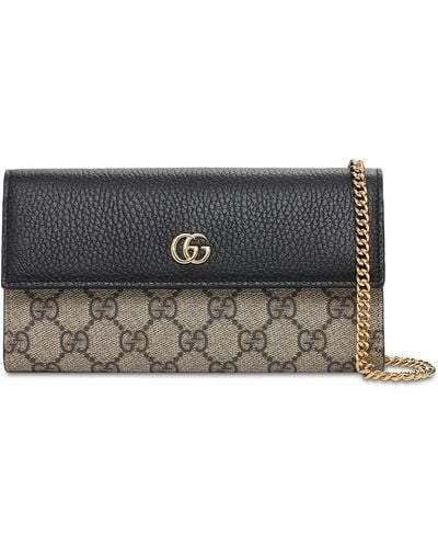 Gucci Petite Marmont gg Supreme Leather Bag - Gray