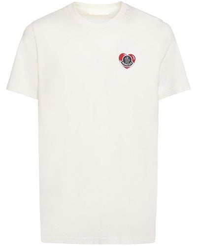 Moncler Camiseta de jersey de algodón con logo - Blanco