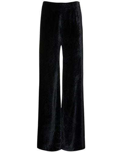 Galvan London Jeans anchos de terciopelo con cintura alta - Negro