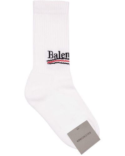 Balenciaga Socken Aus Baumwollmischung Mit Logo - Weiß
