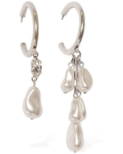 Isabel Marant Rain Drop Faux Pearl Mismatched Earrings - White