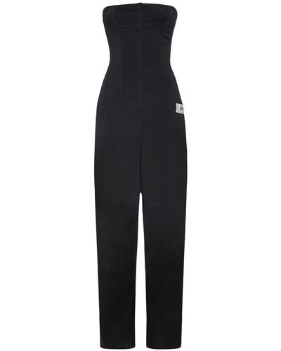 Dolce & Gabbana Tech Cady Strapless Jumpsuit - Black