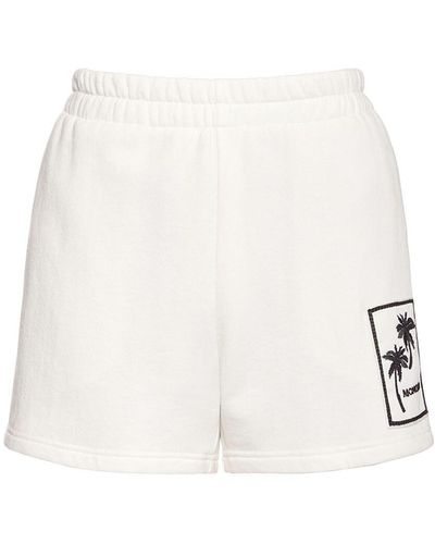 Moncler Shorts De Jersey De Algodón Bordados - Blanco