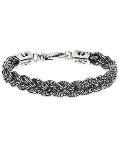 Emanuele Bicocchi Flat Braided Chain Bracelet - Metallic