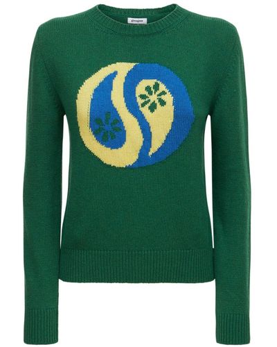 GIMAGUAS Aletta Wool Blend Intarsia Sweater - Green