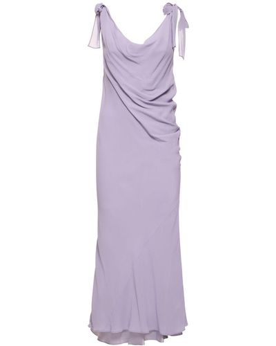 Reformation Galatia Georgette Asymmetric Midi Dress - Purple