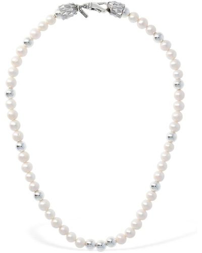 Emanuele Bicocchi Pearl Chain Collar Necklace - White