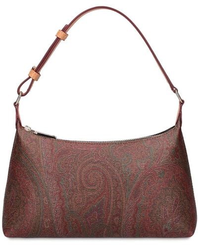 Etro Paisley Coated Canvas Top Handle Bag - Brown