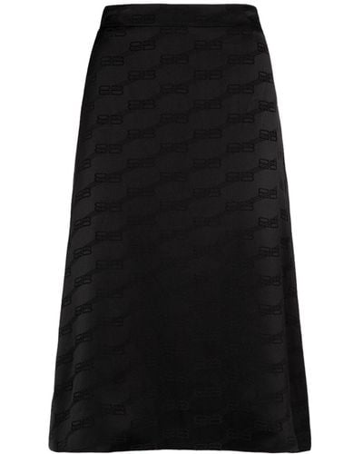 Balenciaga Falda de viscosa con jacquard - Negro