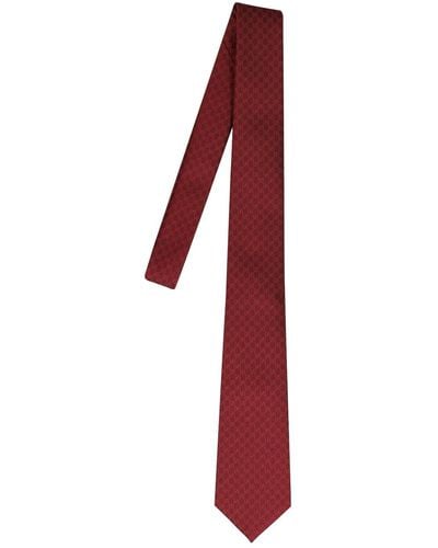 Gucci 7cm gg Printed Silk Tie - Red