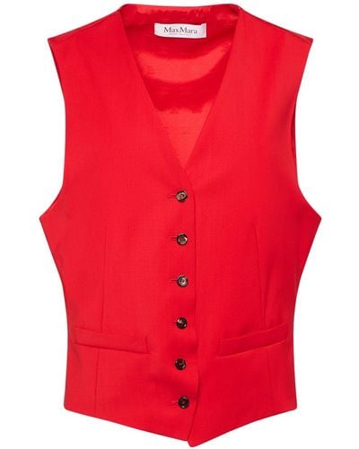 Max Mara Zuai Wool Vest - Red