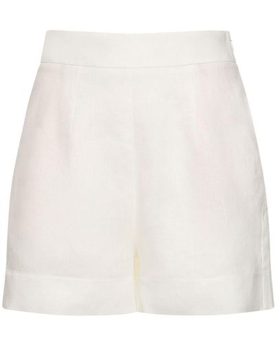 Ermanno Scervino High Rise Linen Shorts - White