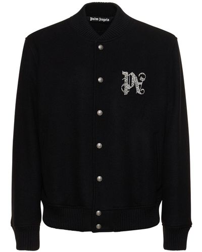 Palm Angels Chaqueta varsity de lana - Negro