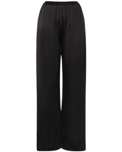 Matteau Relaxed Fit Viscose Satin Trousers - Black