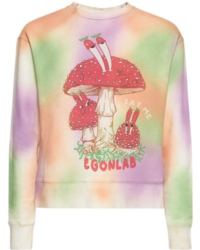 Egonlab Eat Me Tie Dye Cotton Jersey Sweatshirt - Pink