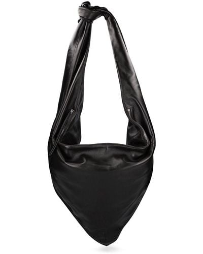 Lemaire Bandana Leather Crossbody Bag - Black