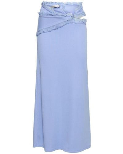 Christopher Esber Carina Cutout Long Skirt W/Tulle Details - Blue
