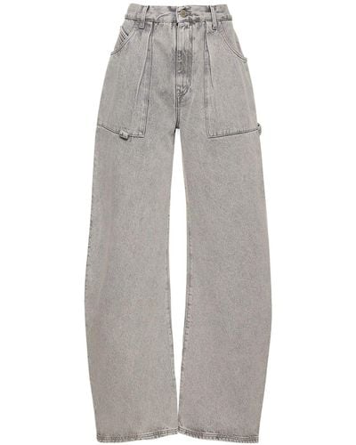 The Attico Effie Denim Wide Jeans - Gray