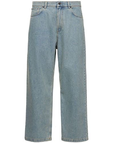 Moschino Wide Leg Cotton Denim Jeans - Blue