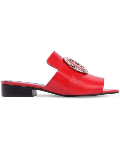 Dorateymur 25mm Harput Leather Slide Sandals - Red