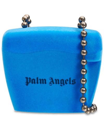 Palm Angels Bolso De Hombro Mini Padlock Floqueado - Azul