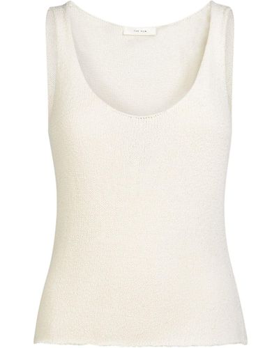 The Row Favana Silk Knit Tank Top - White