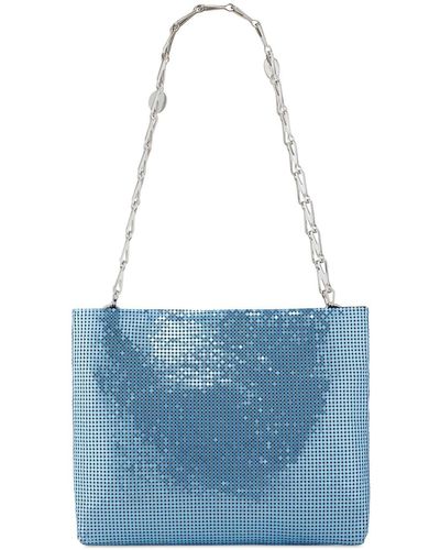 Rabanne Bolso De Hombro Mini Pixel De Malla Estampado - Azul
