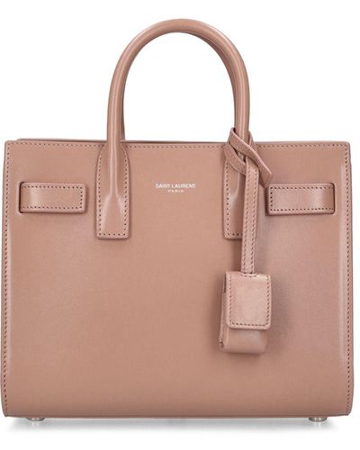 Saint Laurent Nano Sac De Jour Leather Top Handle Bag - Natural