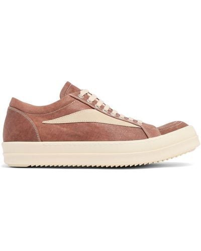 Rick Owens Vintage Canvas Low Top Trainers - Pink