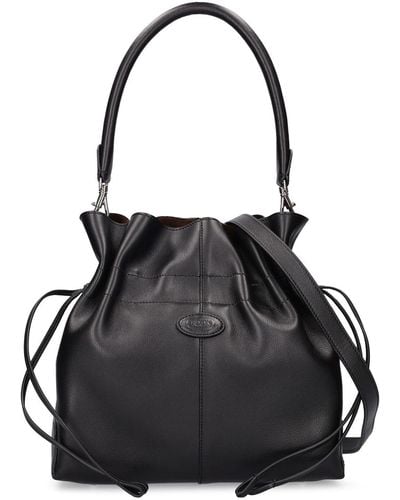 Tod's Small Dbs Leather Bucket Bag - Black