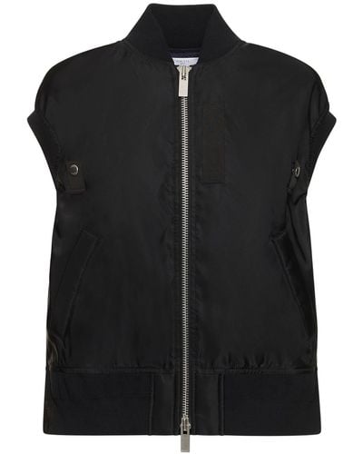 Sacai Sleeveless Nylon Zip-Up Jacket - Black