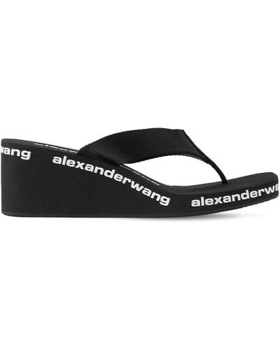 Alexander Wang 70mm Aw Nylon Thong Wedges - Black