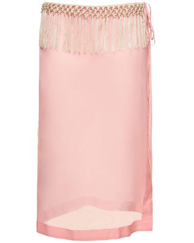 Saks Potts Daze Cotton Silk Midi Skirt - Pink