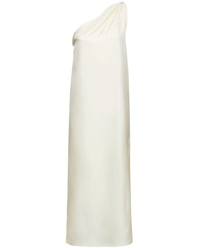 Loulou Studio Asymmetrisches Kleid Aus Wolle Und Seide "adela" - Weiß