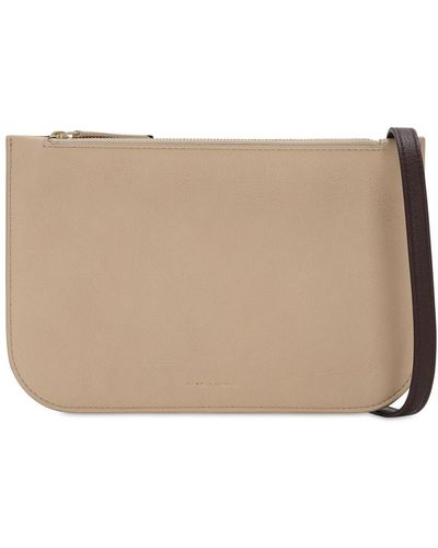 Mansur Gavriel Double Crossbody Leather Bag - Natural