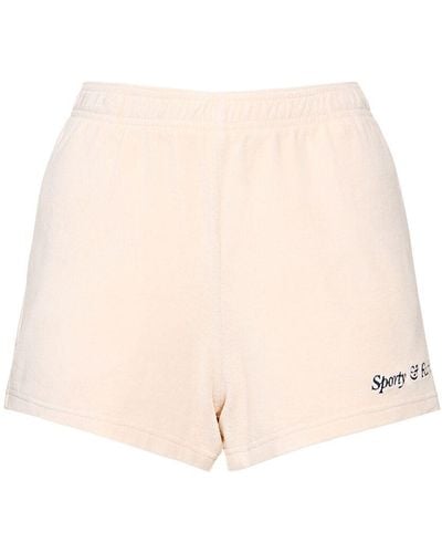 Sporty & Rich Shorts con logo bordado - Neutro
