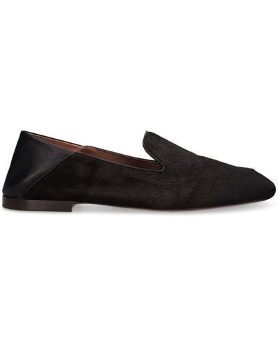 Wales Bonner Flat Leather Loafers - Black