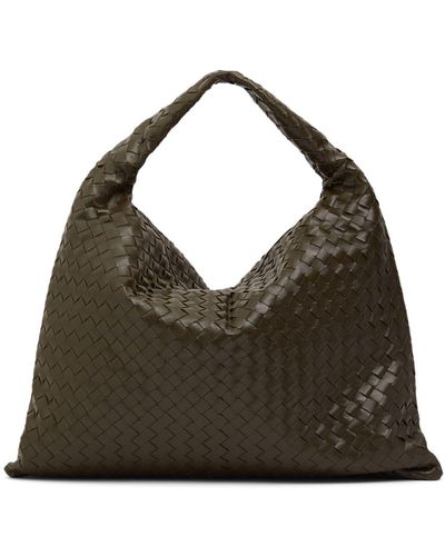 Bottega Veneta Large Hop Leather Shoulder Bag - Black
