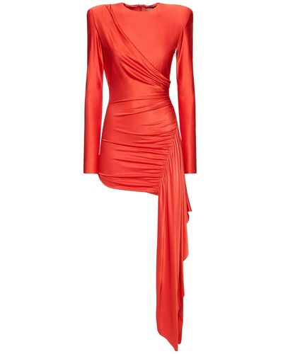 Alexandre Vauthier Vestito in jersey di viscosa drappeggiato - Rosso