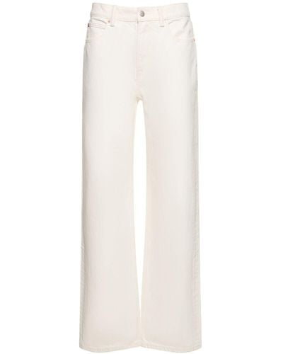 Alexander Wang Pantalones rectos de talle medio - Blanco