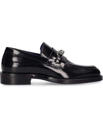 Burberry Mf Barbed Leather Loafers - Black