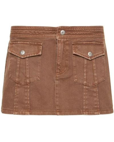 GIMAGUAS Honda Cotton Mini Skirt - Brown