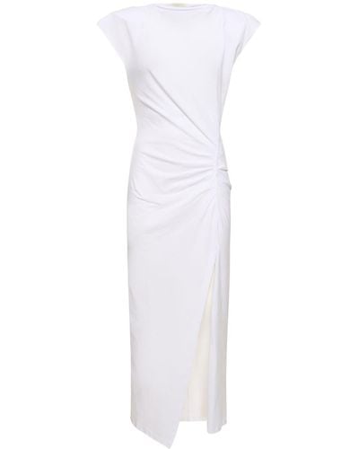 Isabel Marant Nadela Short Sleeve Cotton Maxi Dress - White