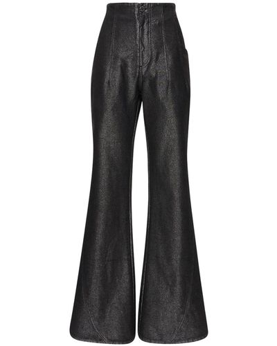 Alberta Ferretti Jeans de denim y lúrex con pierna ancha - Negro