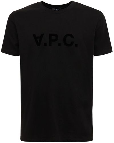 A.P.C. T-shirt Aus Baumwolle Mit Logo - Schwarz