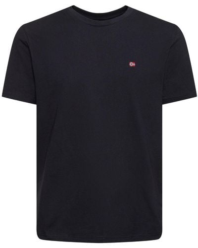 Napapijri Salis Cotton Short Sleeve T-shirt - Black