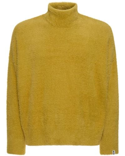 Bonsai Crop Oversize Knit Turtleneck Sweater - Yellow