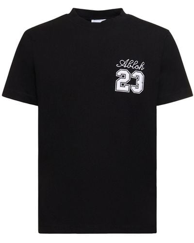 Off-White c/o Virgil Abloh Crew Neck T -Shirt mit 23 Logo - Schwarz