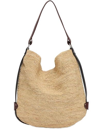Isabel Marant Bayia Straw & Leather Tote Bag - Natural